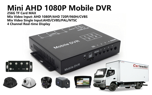 4CH Mini AHD 1080P Mobile DVR Kit na may 4 HD Camera