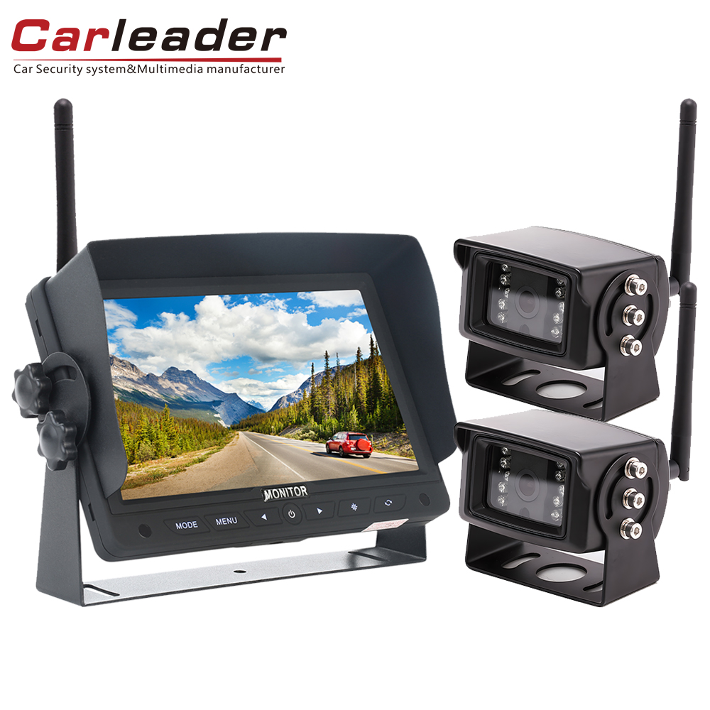 7 pulgadang Digital Wireless 2 Camera Inputs Rear View Monitor Para sa Trailer