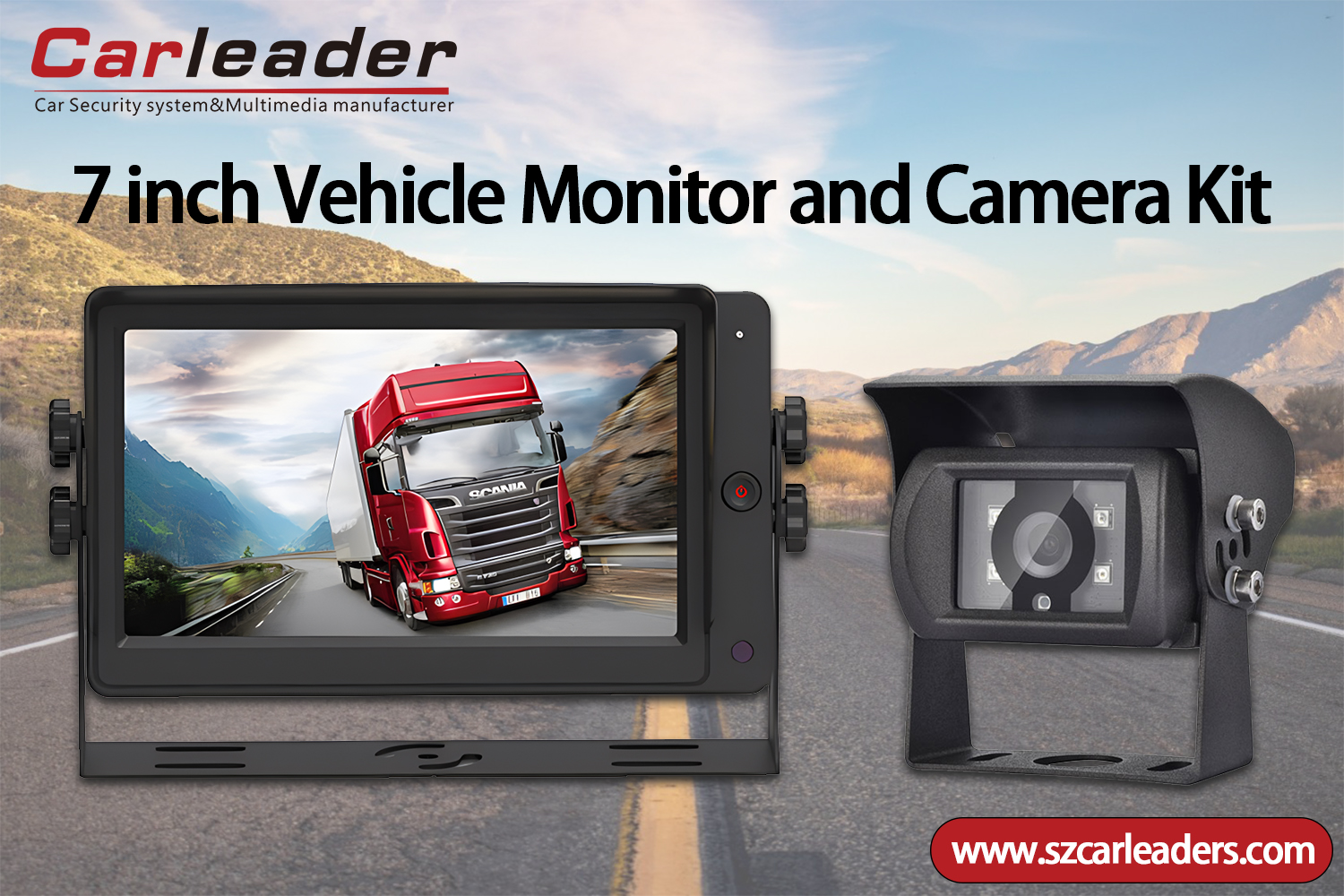 7 Inch Rear View Monitor na may reverse camera