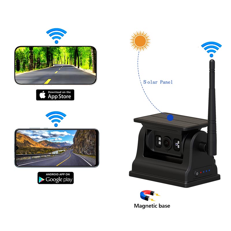 Magnetic solar wifi wireless backup camera para sa iOS android