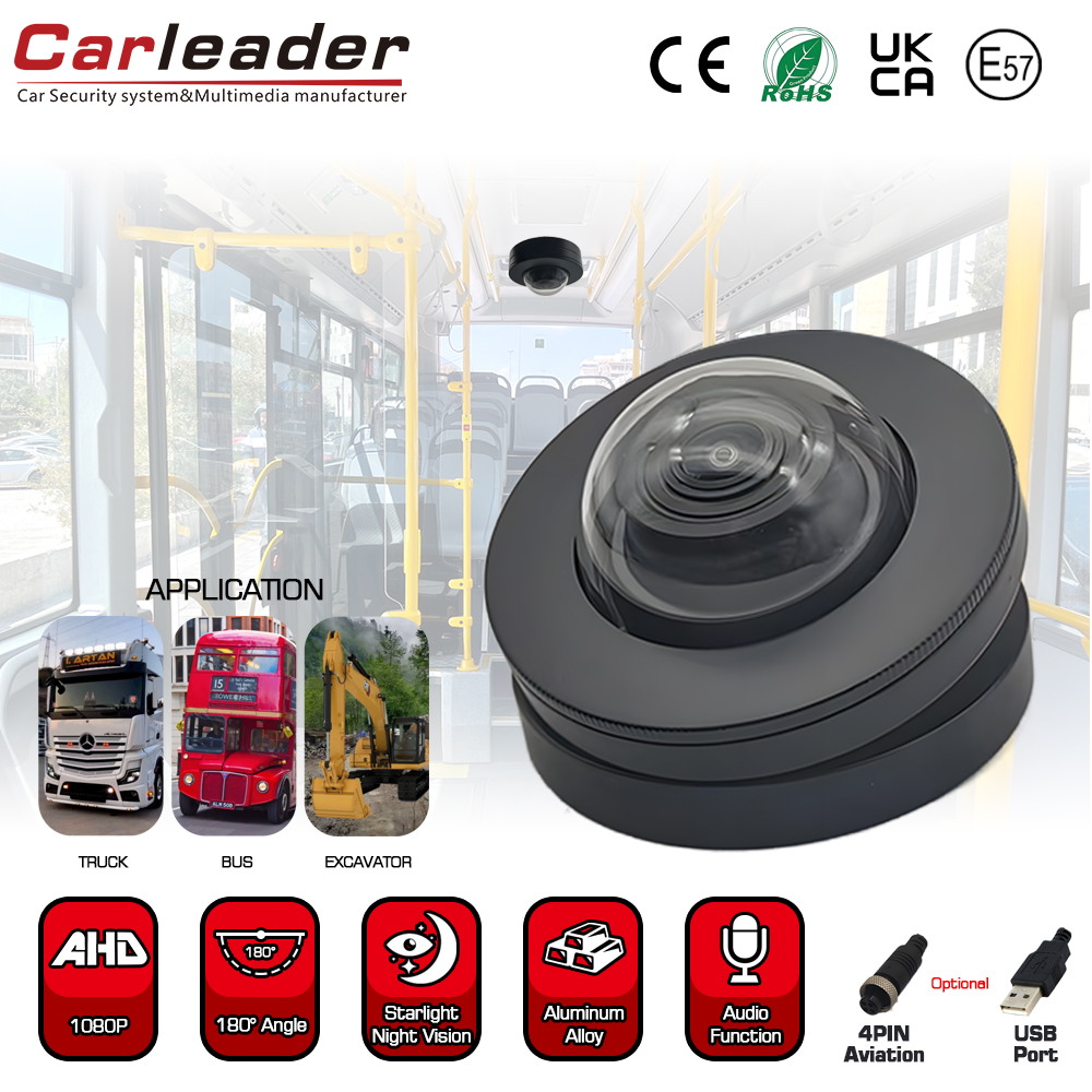 Carleader 180 Degree Wide Angle HD 1080p Dome Vehicle Camera para sa In-Vehicle Surveillance