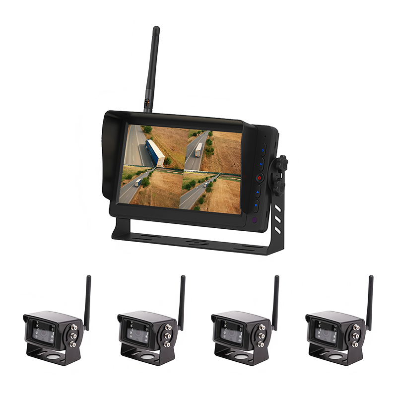 Carleader 7 Inch 2.4GHz Digital Wireless 4CH Cameras at Monitor System