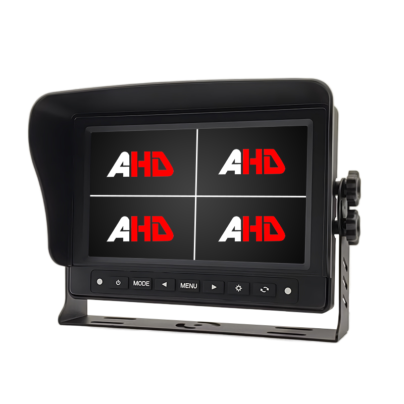Carleader 7 Inch Waterproof Quad View Heavy Duty Vehicle Monitor na May Bulge Button