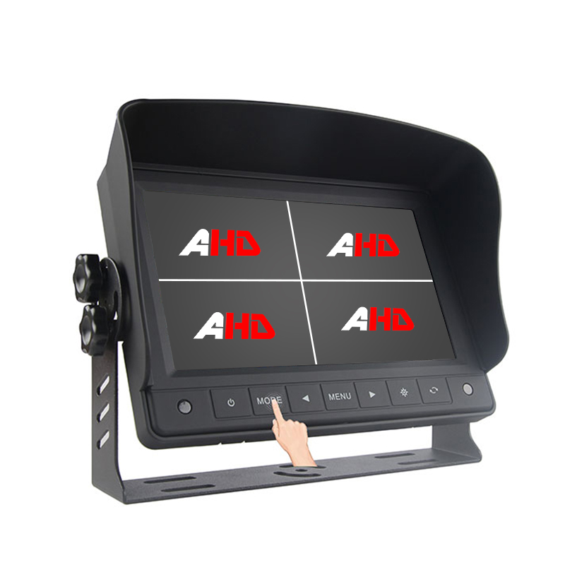 Carleader 7 Inch Quad Split Display Vehicle Touch Buttons AHD Monitor