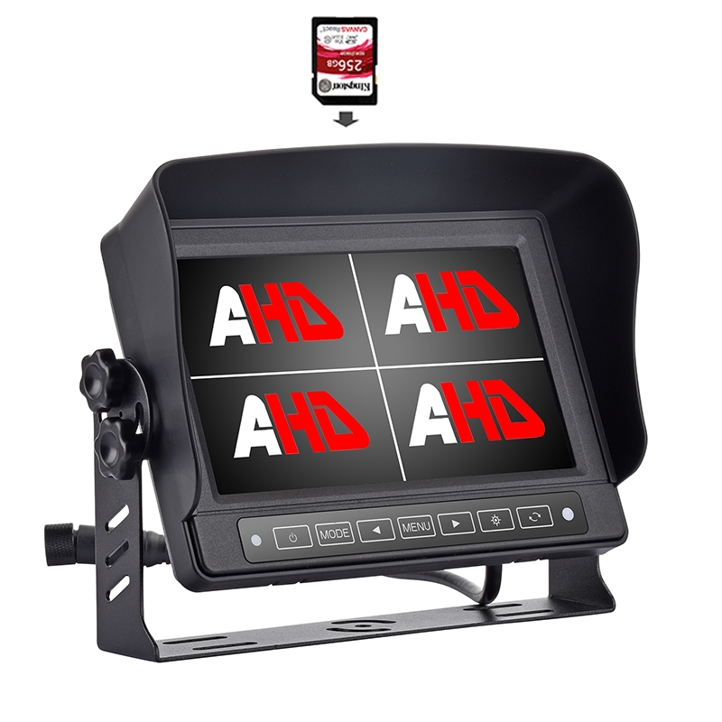 Carleader 7 Inch Waterproof Quad Display Truck Video Recording AHD Monitor