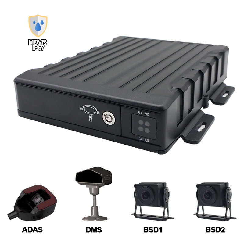 4CH IP67 Waterproof AI SD Mobile DVR Support ADAS+DMS+BSD