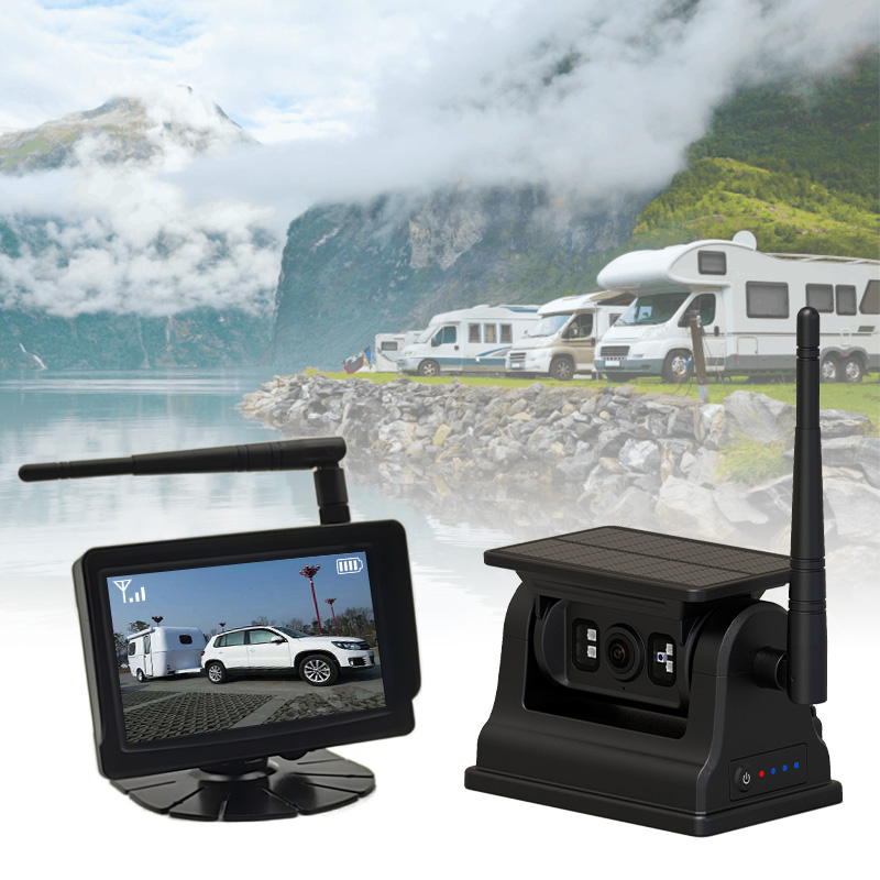 5 Inch Wireless Solar Powered Rechargeable Magnetic Vehicle Camera System