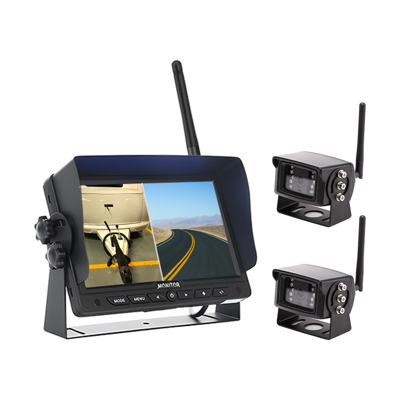 7 Inch 2.4G Digital Wireless 2CH Split Display Camera System