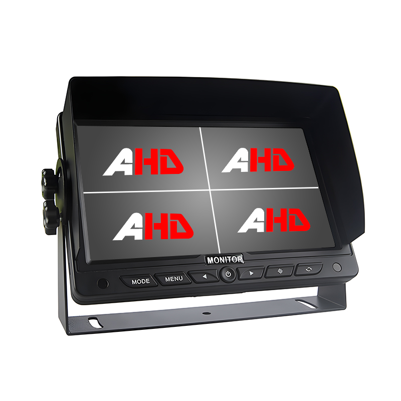 7 Inch Car Quad AHD Monitor na may 4 na Camera Input at SD Card Recording