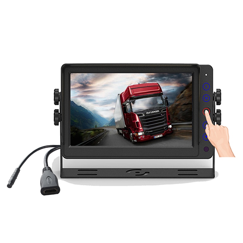 7 Inch Touch Button HD Heavy Duty Vehicle Monitor na Suporta sa CVBS at HD Signal Inputs