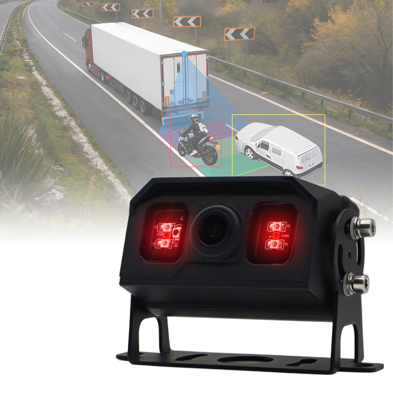 AI Blind Spot Detection Rear View Camera Built-in Color Changing Warning Light