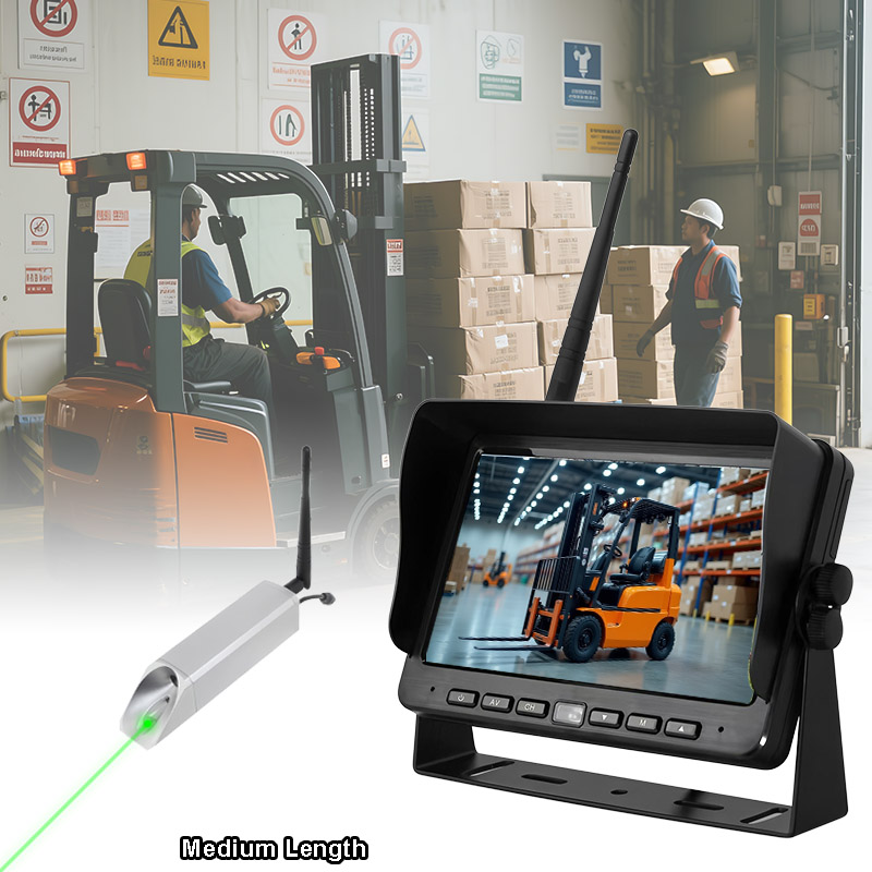 Wireless Magnetic Forklift Camera System Katamtamang Laki ng Suporta sa Laser Positioning